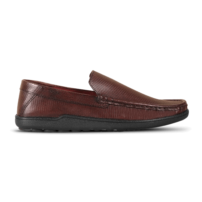 Genin Air Zoom Run - premium genuine leather casual half shoes for men in brown
