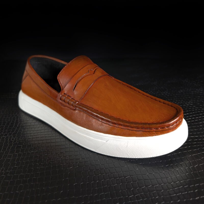 Genin White Sole Loafer – Tan Brown