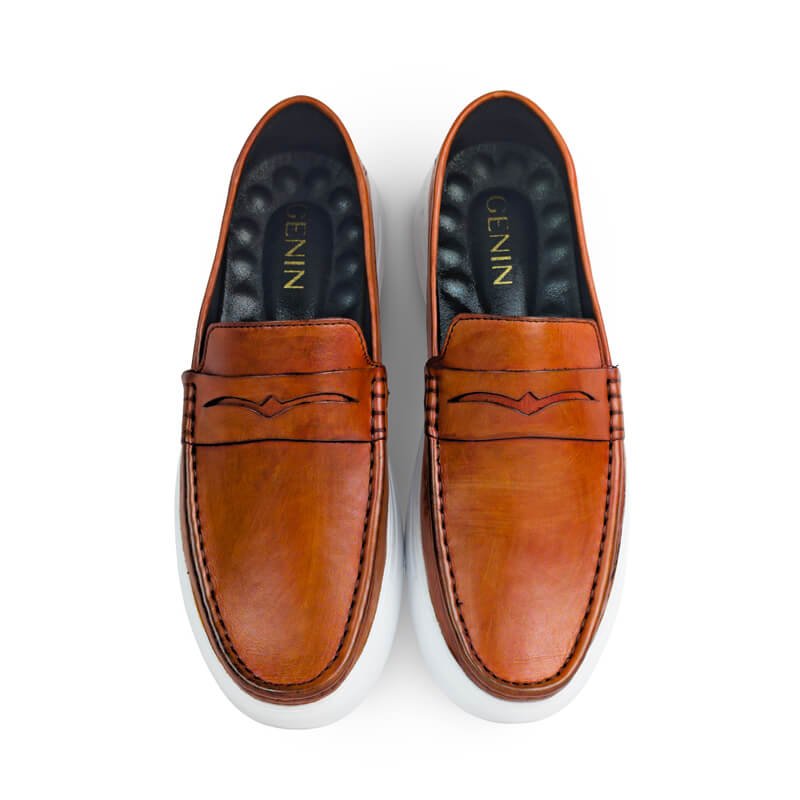 Genin White Sole Loafer – Tan Brown