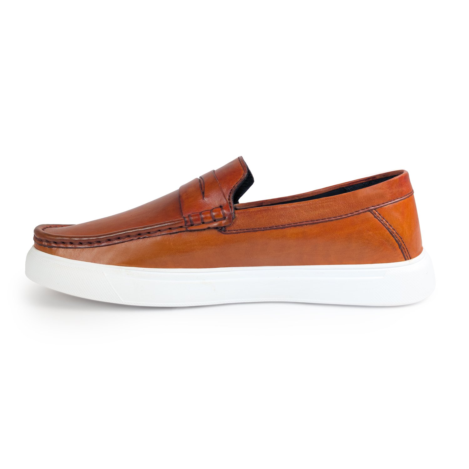 Genin Hand-Patinated finish Casual Loafer – Tan Brown