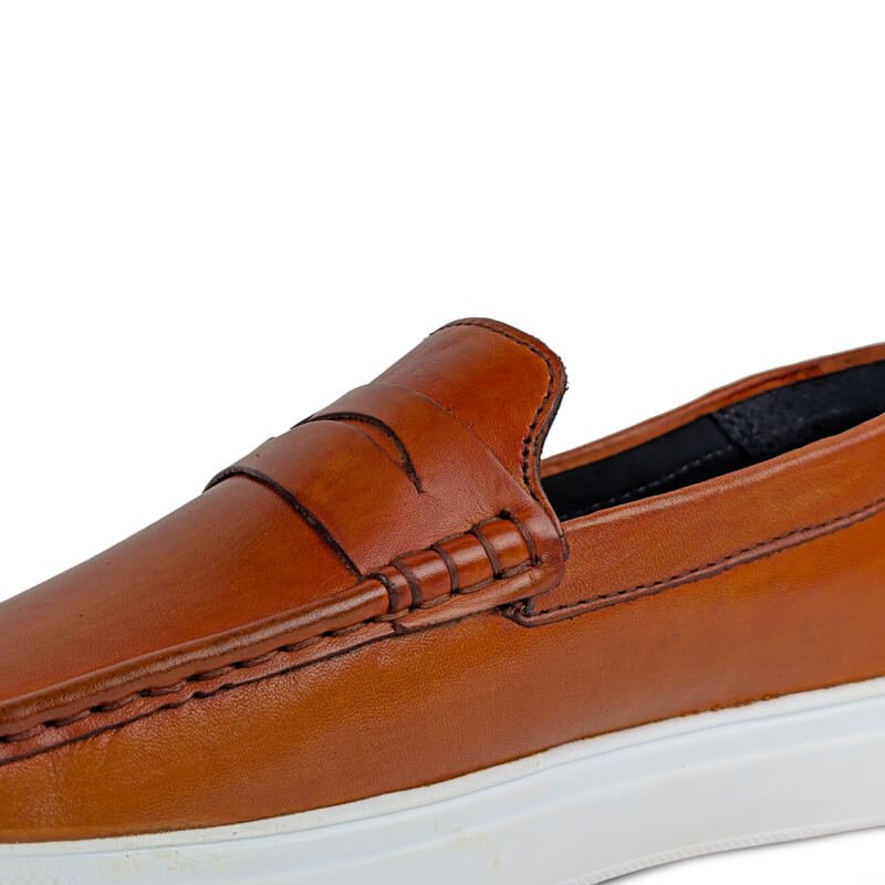 Genin White Sole Loafer – Tan Brown