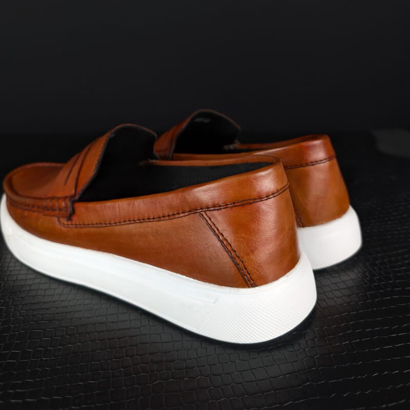 Genin White Sole Loafer – Tan Brown