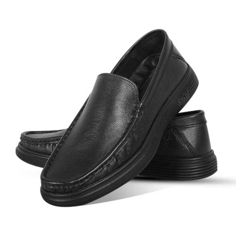 Premium Leather Lightweight Casual Shoe - Brown