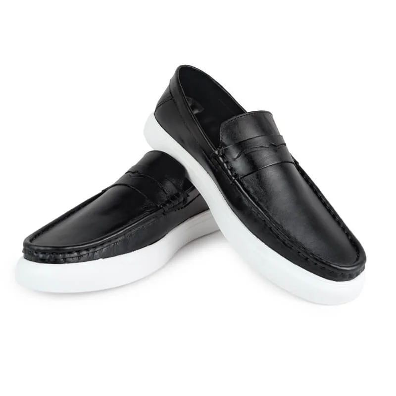 GENIN Premium Plain Leather Half Shoe