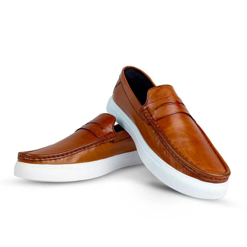 GENIN Premium Plain Leather Half Shoe